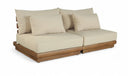 Mirella 74" Water Resistant Fabric Upholstered 2pc. Outdoor Patio Modular Loveseat - Tan