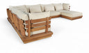 Mirella 149.75" Water Resistant Fabric Upholstered 7pc. Outdoor Patio Modular Sectional - Tan
