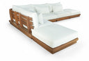 Mirella 149" Water Resistant Fabric Upholstered 6pc. Outdoor Patio Modular Sectional - White