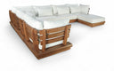 Mirella 149.75" Water Resistant Fabric Upholstered 7pc. Outdoor Patio Modular Sectional - White