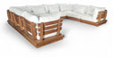 Mirella 149.75" Water Resistant Fabric Upholstered 8pc. Outdoor Patio Modular Sectional - White