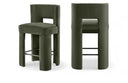Zuno Velvet Performance Fabric Upholstered Counter Stool - Green