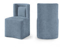 Duvina Chenille Performance Fabric Upholstered Dining Chair - Light Blue