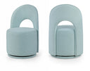 Cirelle Linen Textured Performance Fabric Upholstered Dining Chair - Light Blue