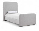 Fira Linen Textured Fabric Upholstered Twin Bed - Grey