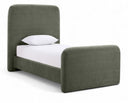 Fira Chenille Fabric Upholstered Twin Bed - Green
