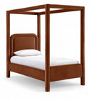Salina Velvet Upholstered Twin Bed - Cognac