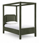 Salina Velvet Upholstered Twin Bed - Green