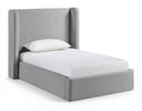 Kendall Linen Textured Fabric Upholstered Twin Bed - Grey
