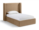Kendall Velvet Upholstered Twin Bed - Beige