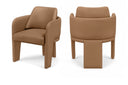Vanda Vegan Leather Upholstered Dining Chair - Cognac