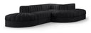 Rummi 112" Velvet Performance Fabric Upholstered 5pc. Modular Sectional - Black