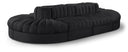 Rummi 156" Velvet Performance Fabric Upholstered 8pc. Modular Sectional - Black