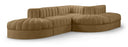 Rummi 112" Velvet Performance Fabric Upholstered 5pc. Modular Sectional - Saddle