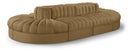 Rummi 156" Velvet Performance Fabric Upholstered 8pc. Modular Sectional - Saddle