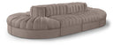 Rummi 156" Velvet Performance Fabric Upholstered 8pc. Modular Sectional - Taupe