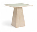 Atrium 36" Glass And Cane Top With Solid Wood Base Counter Height Table - Natural