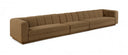 Modari 193.5" Fabric Upholstered 3pc. Modular Sofa - Brown