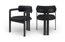 Aurum Vegan Leather Upholstered And Matte Black Iron Frame Dining Chair - Black