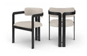 Aurum Vegan Leather Upholstered And Matte Black Iron Frame Dining Chair - Taupe