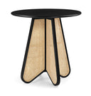 Butterfly 36" Solid Wood And Natural Cane Counter Height Table - Black