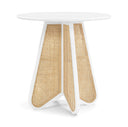 Butterfly 36" Solid Wood And Natural Cane Counter Height Table - White