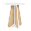 Butterfly 36" Solid Wood And Natural Cane Bar Height Table - White