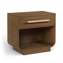 Sorell 28" Rattan Handle And Solid Wood Nightstand - Brown