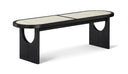 Canovia Solid Wood And Faux Cane Bench - Black