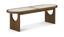 Canovia Solid Wood And Faux Cane Bench - Brown