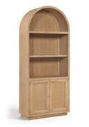 Botanical Natural Cane And Solid Wood Bookcase - Natural
