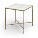 Valen Genuine Marble And Iron End / Side Table - White