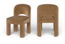 Celine Velvet Performance Fabric Upholstered Dining Chair - Saddle