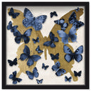 Butterfly Pins Prussian Bleu | Hand Embellished & Sculptural Gold Leaf Art