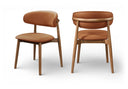 Leesa Vegan Leather Upholstered Dining Chair - Cognac