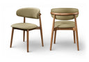 Leesa Vegan Leather Upholstered Dining Chair - Khaki