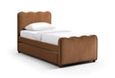 Gatsby Mohair Velvet Upholstered Twin Trundle Bed - Saddle