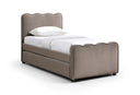 Gatsby Mohair Velvet Upholstered Twin Trundle Bed - Taupe