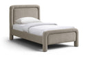 Baylor Fabric With Interwoven Chenille Upholstered Twin Bed - Taupe