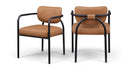 Serava Vegan Leather Upholstered Dining Chair - Cognac