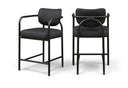 Serava Vegan Leather Upholstered Counter Stool - Black