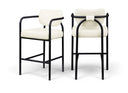 Serava Vegan Leather Upholstered Bar Stool - Cream