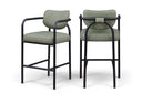Serava Vegan Leather Upholstered Bar Stool - Green