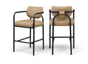Serava Vegan Leather Upholstered Bar Stool - Tan