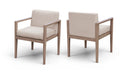 Solace Olefin Performance Fabric Outdoor Patio Dining Arm Chair - Beige