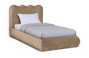 Tempo Velvet Upholstered Twin Bed - Beige