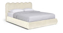 Tempo Velvet Upholstered Bed - Cream