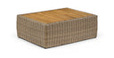 Seacrest Teak Wood And Wicker Outdoor Patio Coffee Table - Natural