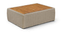 Seacrest Teak Wood And Wicker Outdoor Patio Coffee Table - Taupe