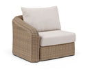 Seacrest Olefin Water Resistant Fabric And Wicker Outdoor Patio Modular Left Arm Chair - Beige